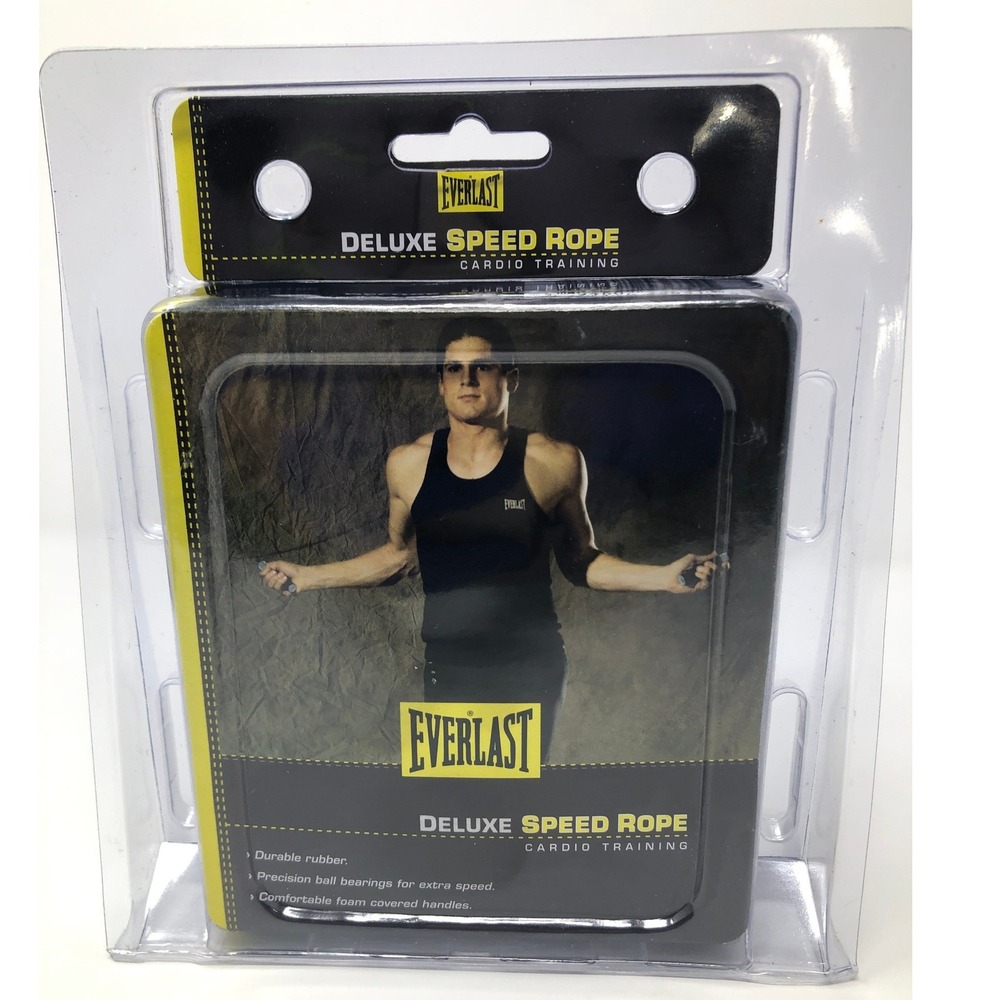 Everlast Deluxe Speed Rope Foam Grip Card Boxing Fitness Training Rope EV3631BK
